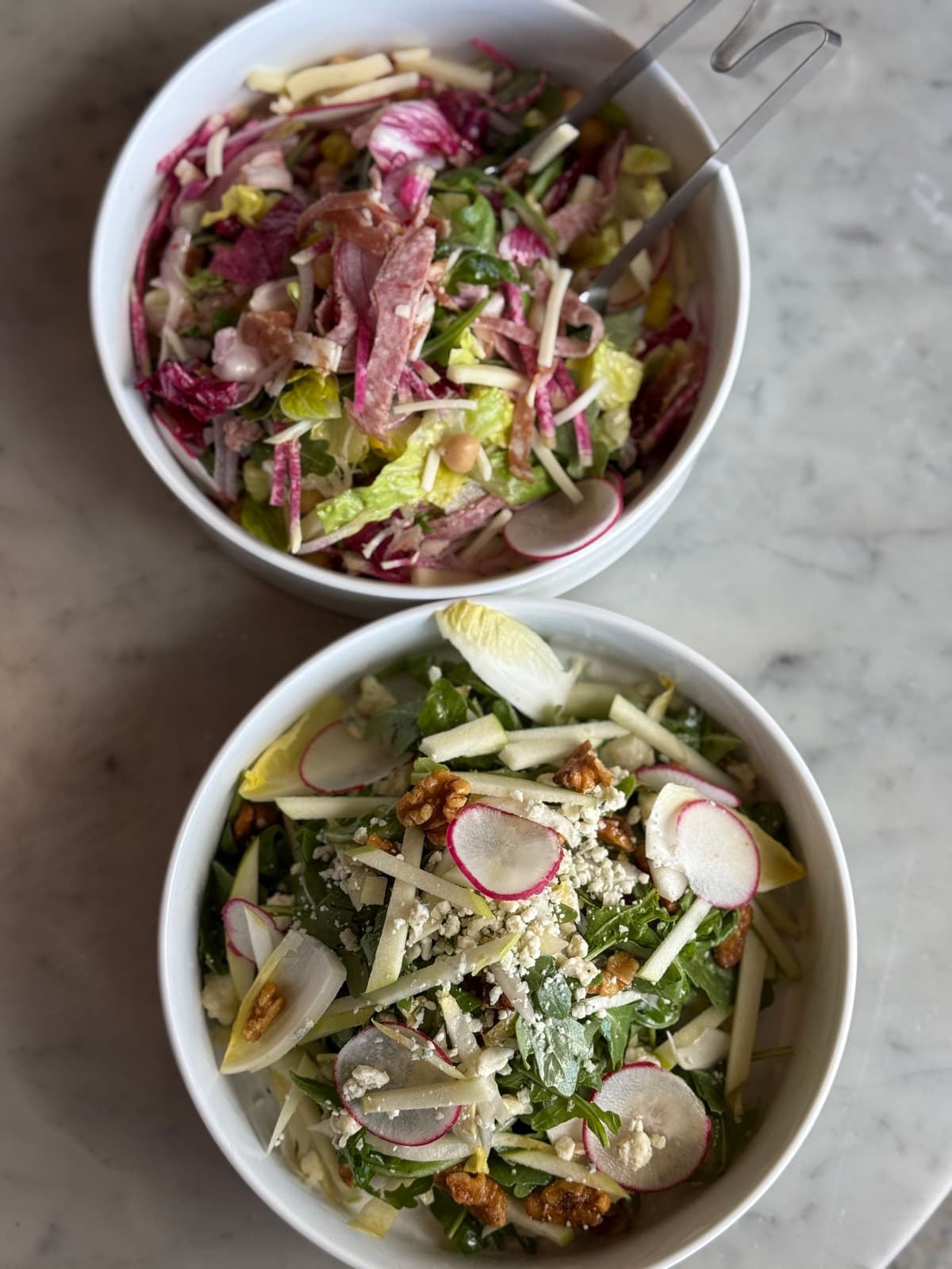 La Scala and arugula endive salads